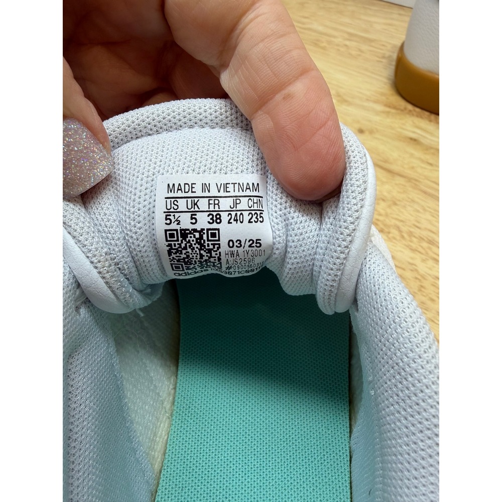 Adidas VL Court 3.0 K Kids Sneakers White Mint Green Gum JS2596 Size 5.5Y NEW - Picture 7 of 7
